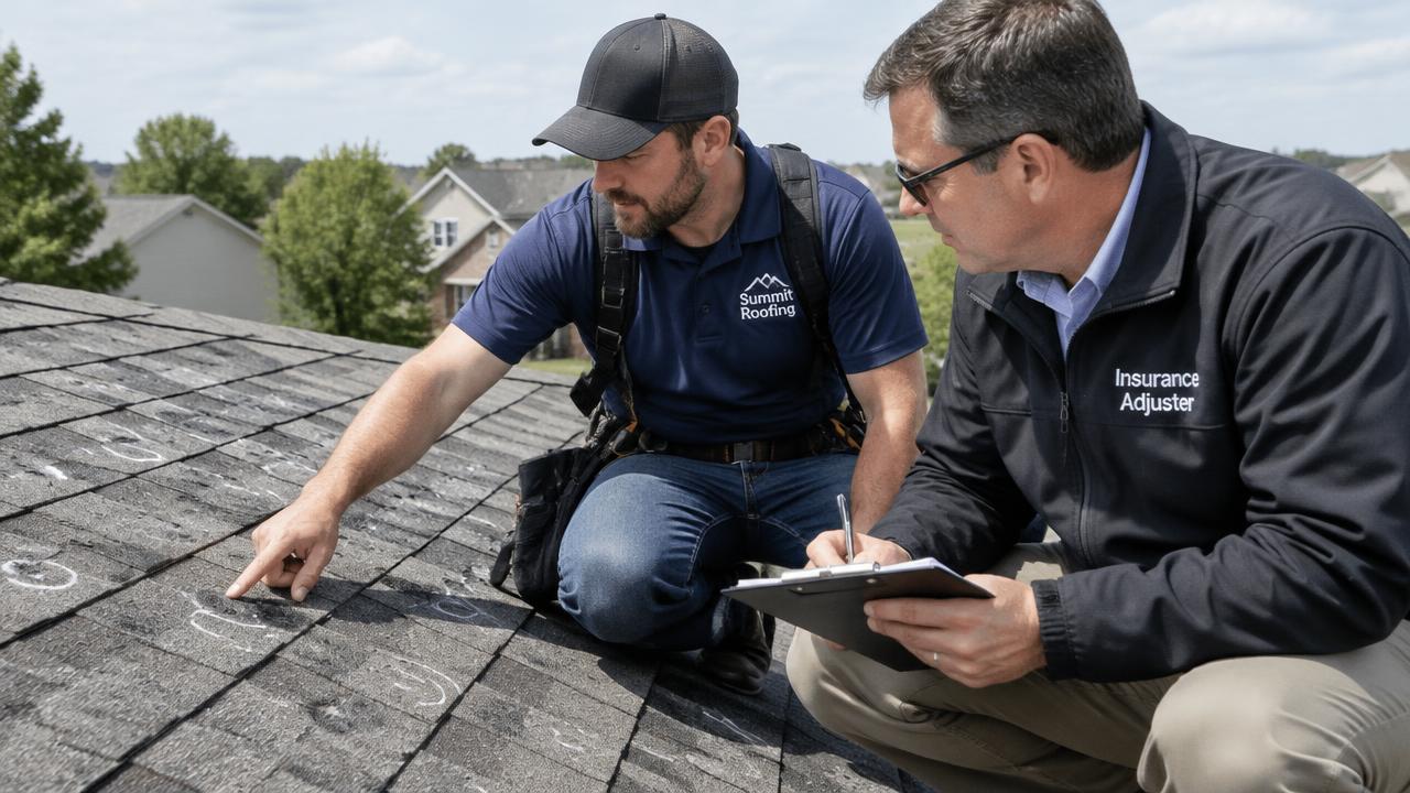 Walk the roof with the adjuster and point to the evidence.